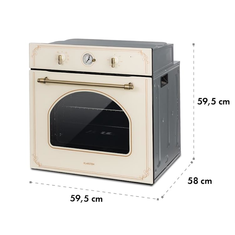 Victoria Set Forno de Encastrar e Exaustor Design Retro Marfim Marfim