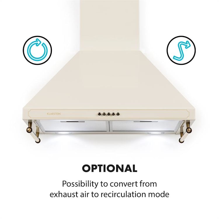 Victoria Set Forno de Encastrar e Exaustor Design Retro Marfim Marfim