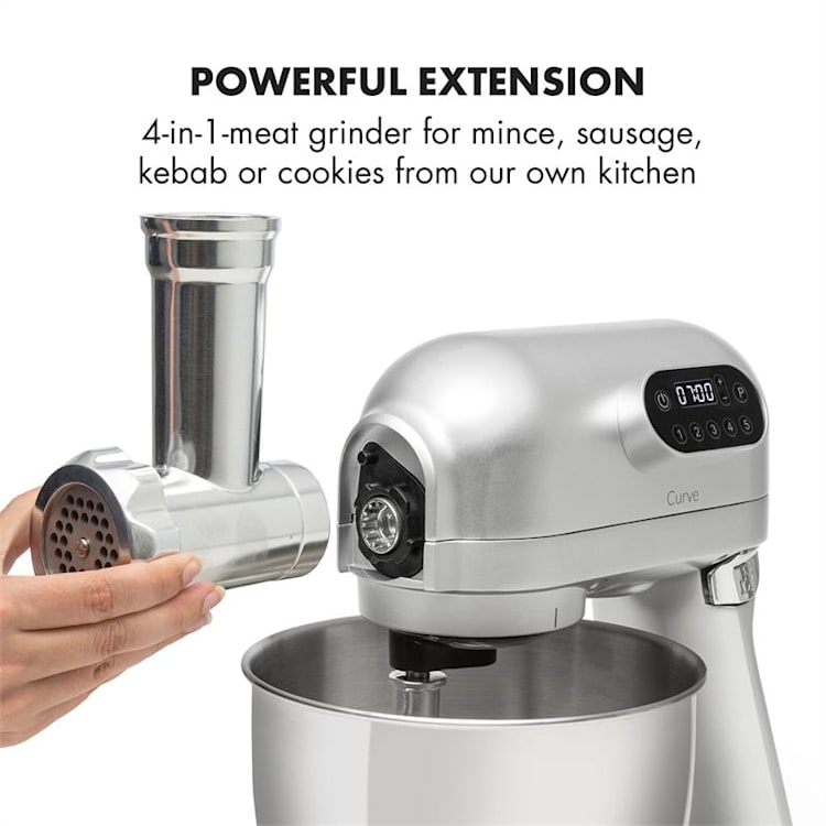 Curve Plus Küchenmaschinen-Set | 5l | 4-in-1 Fleischwolf | silber Silber