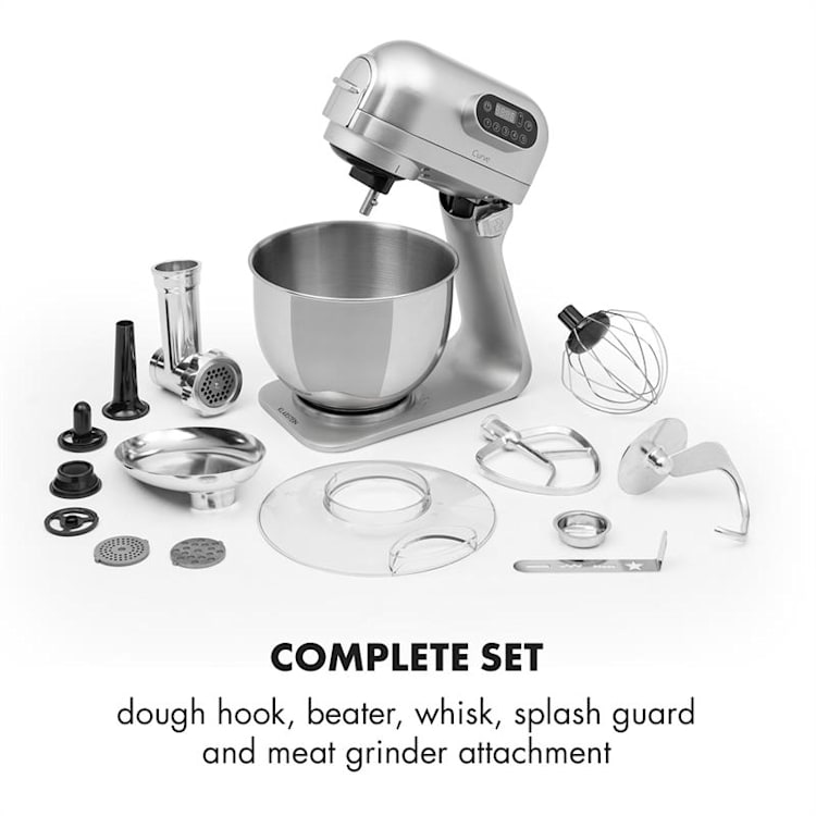 Curve Plus Küchenmaschinen-Set | 5l | 4-in-1 Fleischwolf | silber Silber