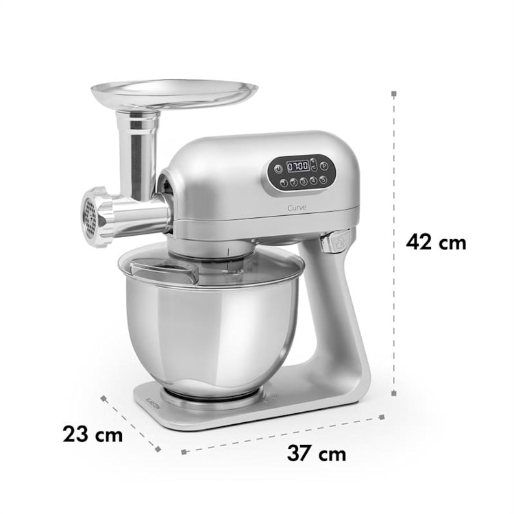 Curve Plus Küchenmaschinen-Set | 5l | 4-in-1 Fleischwolf | silber Silber