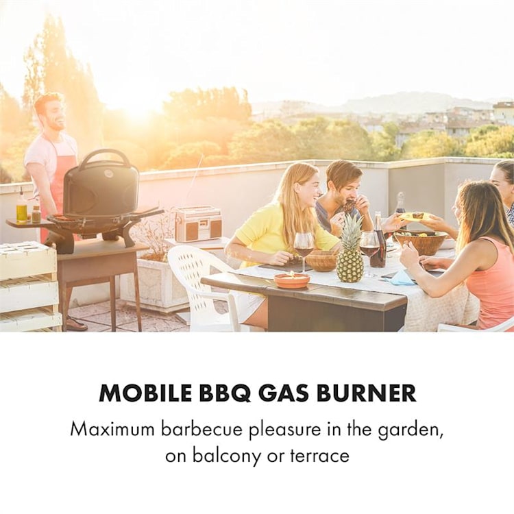 Parforce Duo Gasgrill 2 Brenner 4,4kW 15000BTU Gasschlauch schwarz Schwarz