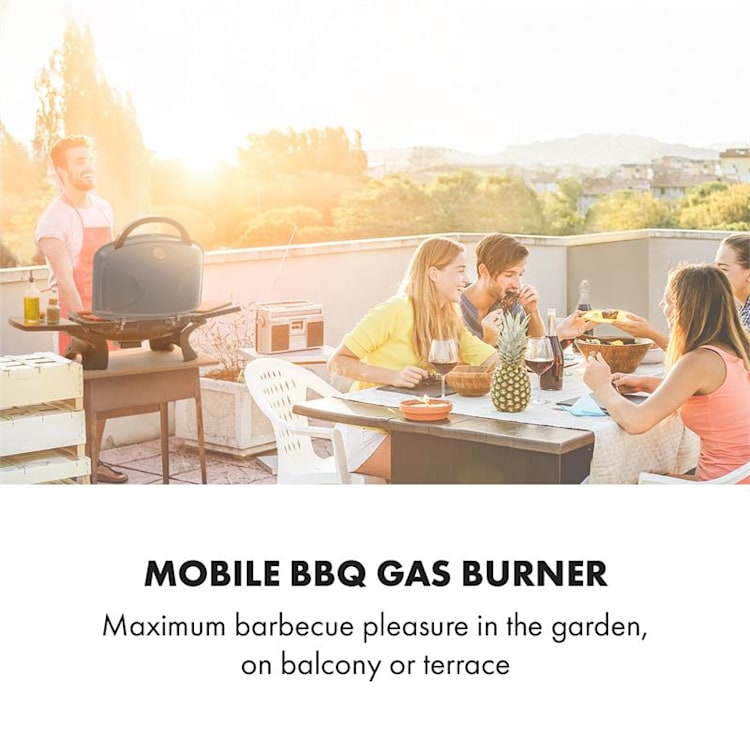 Parforce Duo Gasgrill 2 Brenner 4,4kW 15000BTU 300°C Gasschlauch grau Grau