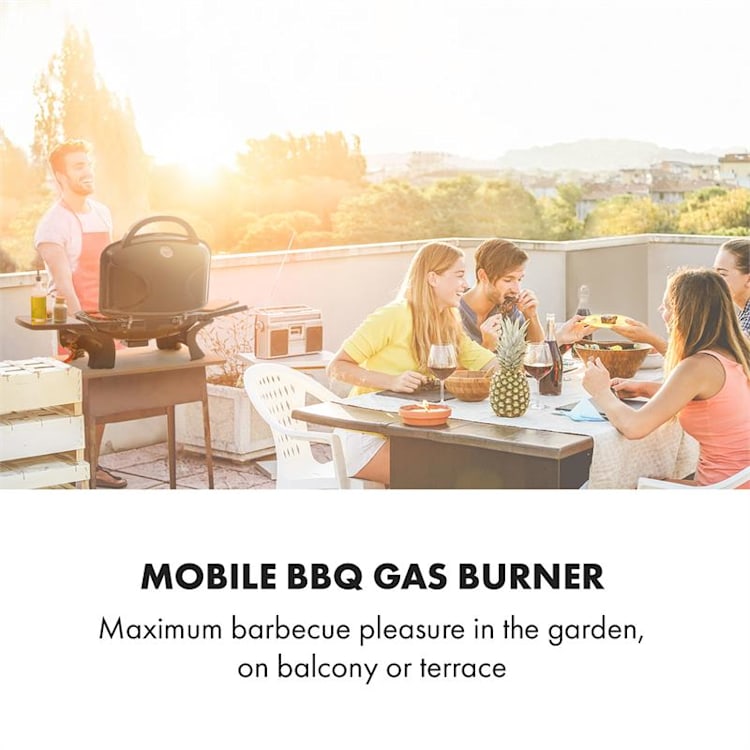 Parforce One Gasgrill 3,5kW 12000BTU Grilltisch Gasschlauch schwarz Schwarz