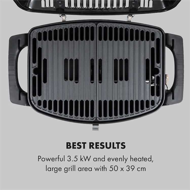 Parforce One Gasgrill 3,5kW 12000BTU SNJS Grilltisch Gasschlauch grau Grau