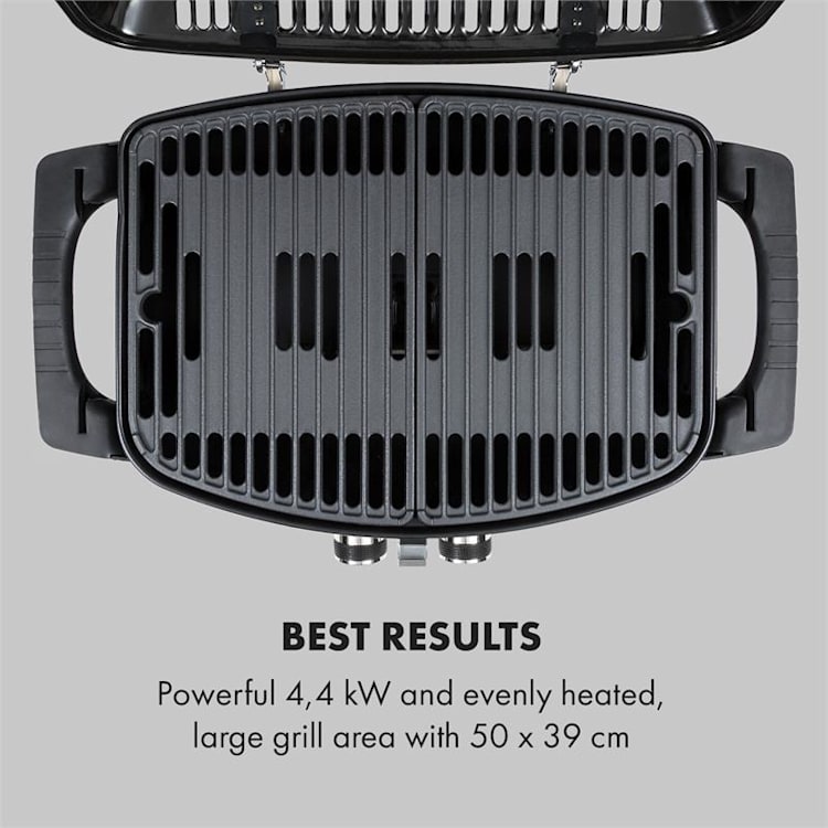 Parforce Duo Gasgrill 2 Brenner 4,4kW 15000BTU Gasschlauch schwarz Schwarz