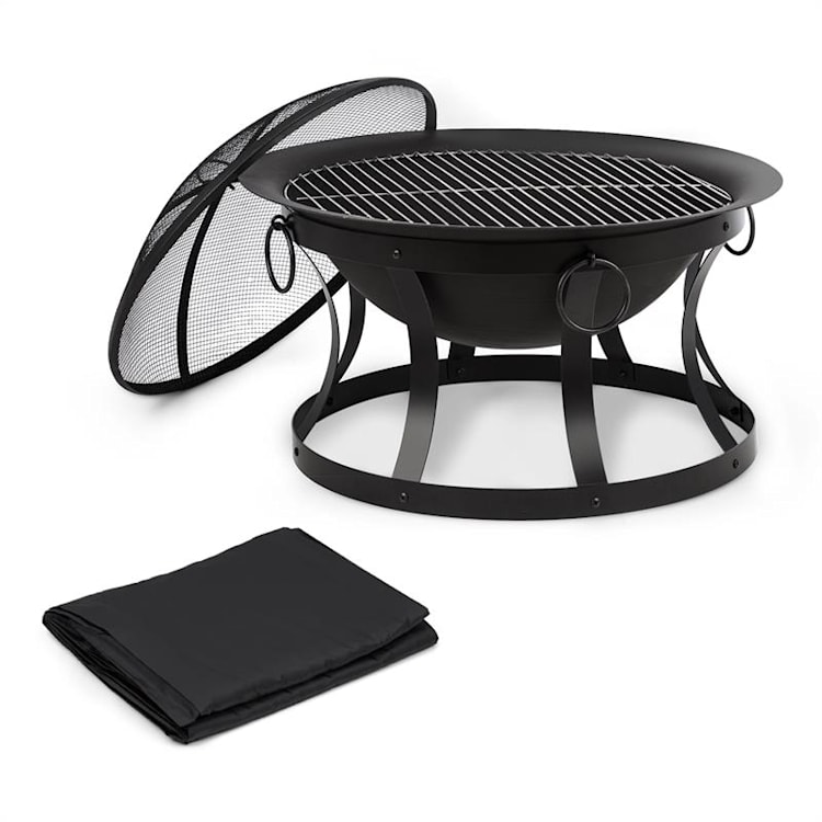Pentos 2-in-1-vuurschaal Ø73cm vonkenscherm Ø60cm bbq beschermhoes