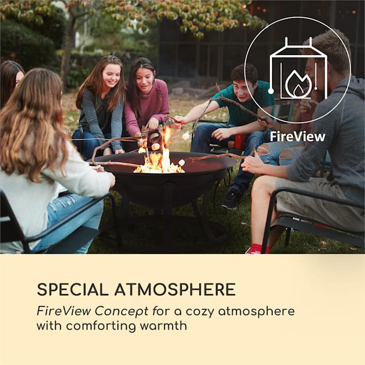 Pentos 2-in-1-vuurschaal Ø73cm vonkenscherm Ø60cm bbq beschermhoes