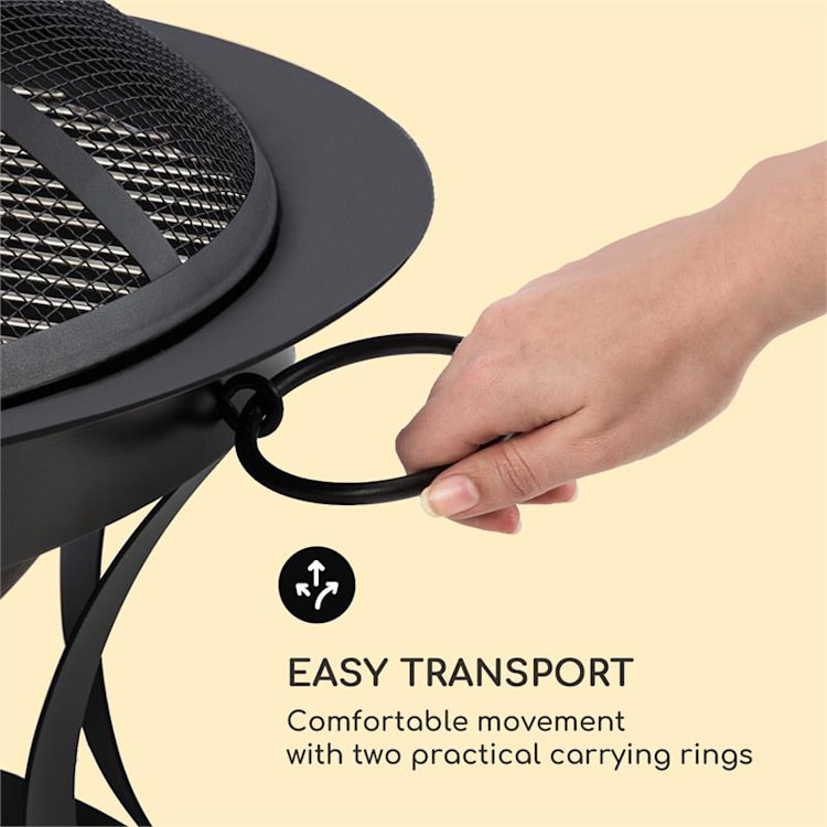 Pentos 2-in-1-vuurschaal Ø73cm vonkenscherm Ø60cm bbq beschermhoes
