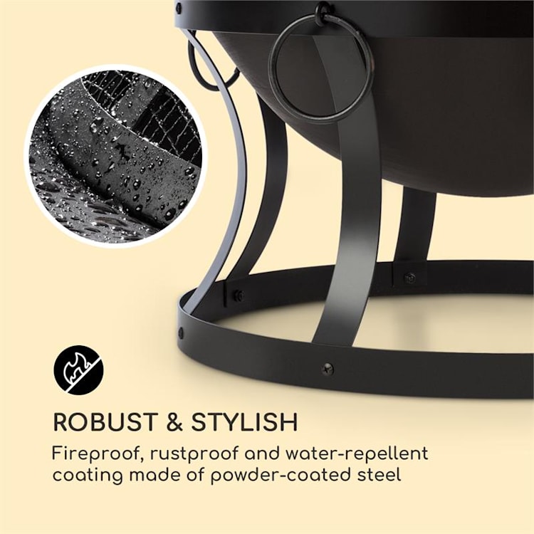 Pentos 2-in-1-vuurschaal Ø73cm vonkenscherm Ø60cm bbq beschermhoes
