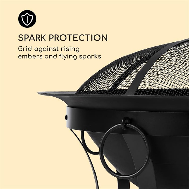 Pentos 2-in-1-vuurschaal Ø73cm vonkenscherm Ø60cm bbq beschermhoes