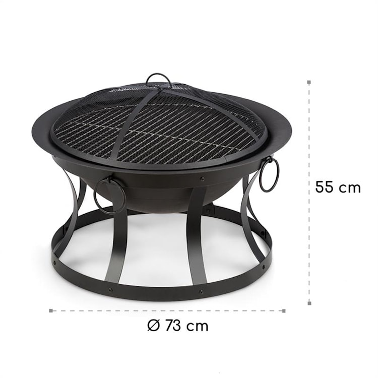Pentos 2-in-1-vuurschaal Ø73cm vonkenscherm Ø60cm bbq beschermhoes