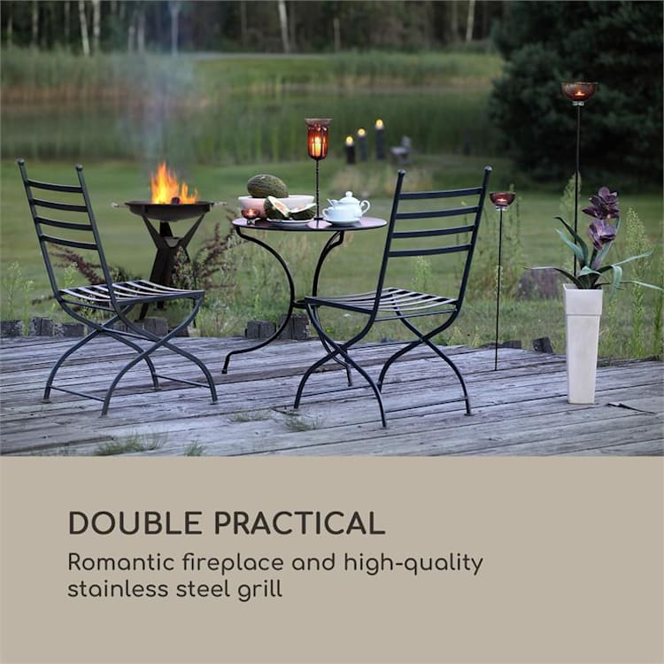 Caruso Fire Bowl Ø58cm | Ø55cm Grill Weather Protection Cover Steel Black
