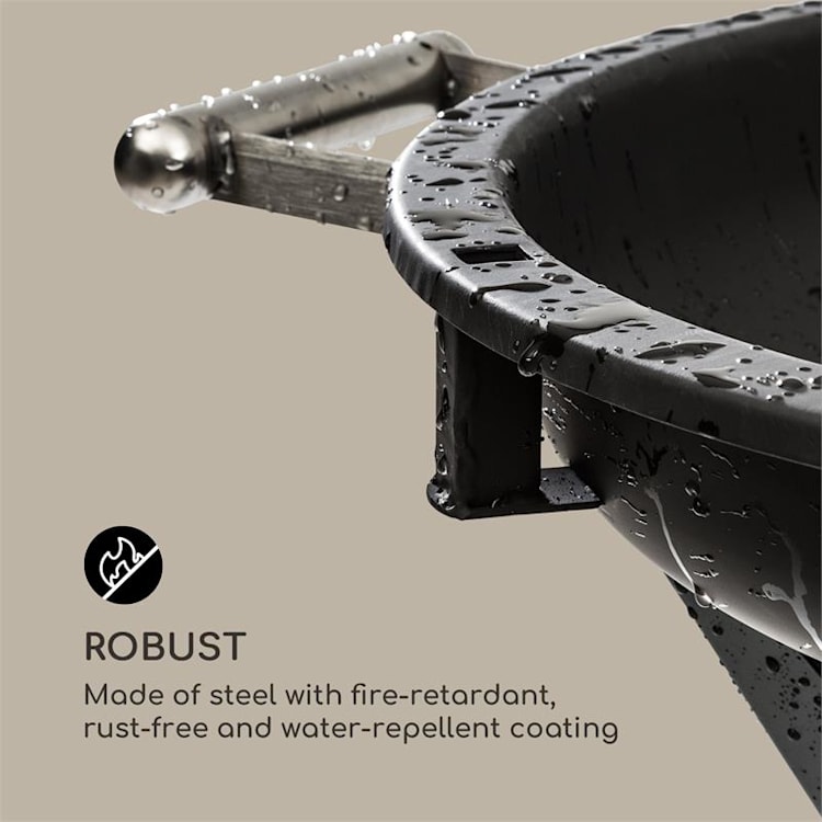 Caruso Fire Bowl Ø58cm | Ø55cm Grill Weather Protection Cover Steel Black
