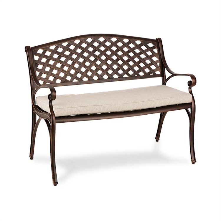Pozzilli AN set tuinbank & zitkussen antiek-koper/ beige Donkerbruin