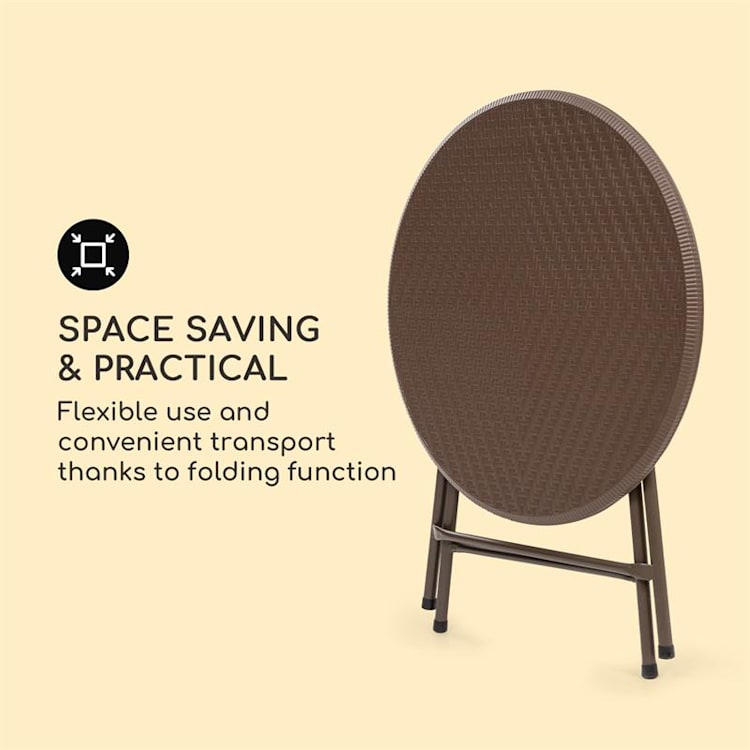Burgos zithoek tafel + 2 stoelen stalen buis HDPE rotanlook klapbaar