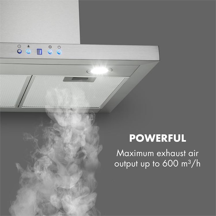 Klarstein Kalahari Limelight Einbau-Set Backofen + Abzugshaube 68Ltr 600 m³/h schwarz Edelstahl