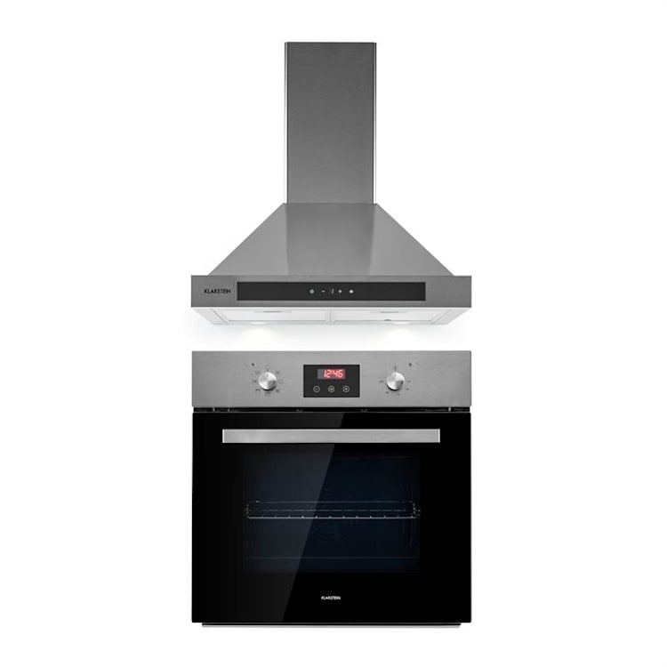 Kalahari Zelda Einbau-Set Backofen + Abzugshaube 68Ltr 620 m³/h Edelstahl