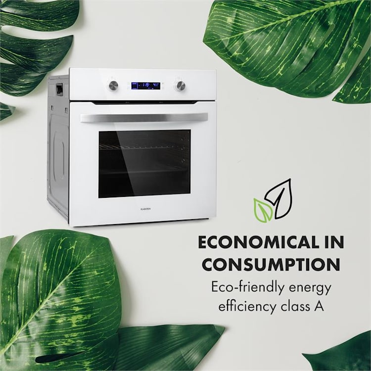 Gusteau Hektor Einbau-Set Backofen + Unterbau-Haube 2950W 64Ltr 530 m³/h weiß Edelstahl