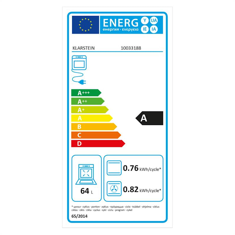 Klarstein Gusteau Ignito ensemble four encastrable électrique / gaz 64 L noir inox
