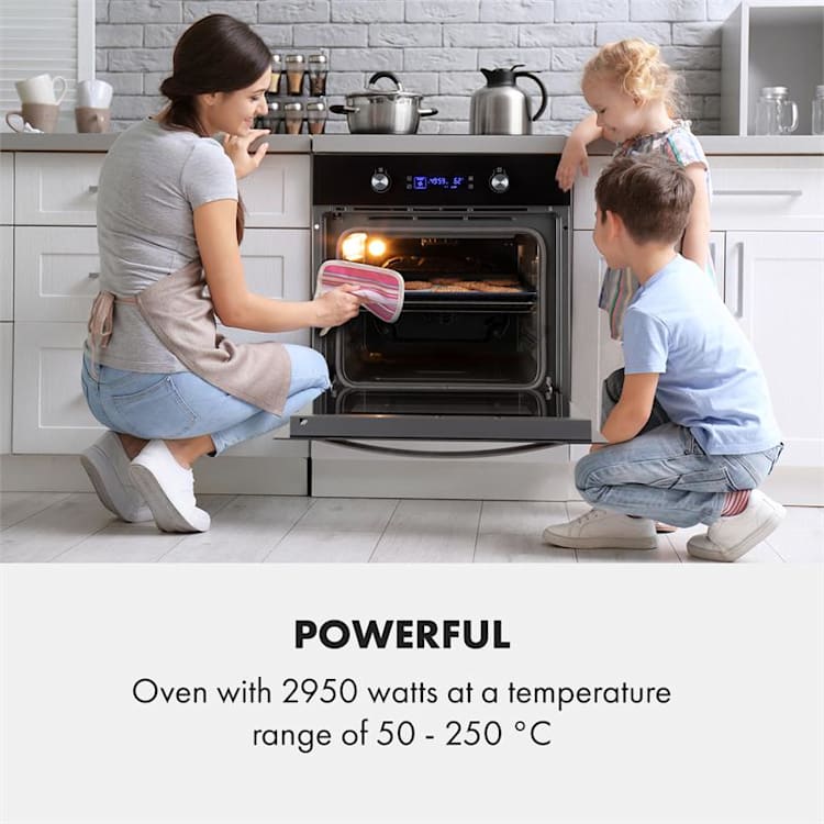 Gusteau Hektor Einbau-Set Backofen + Unterbau-Haube schwarz Edelstahl