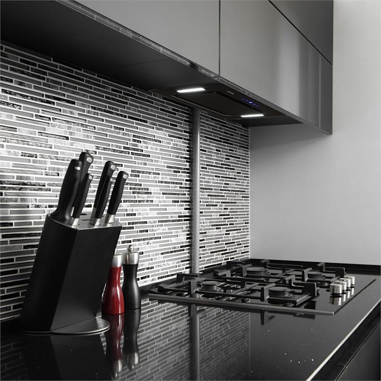 Gusteau Hektor Einbau-Set Backofen + Unterbau-Haube schwarz Edelstahl
