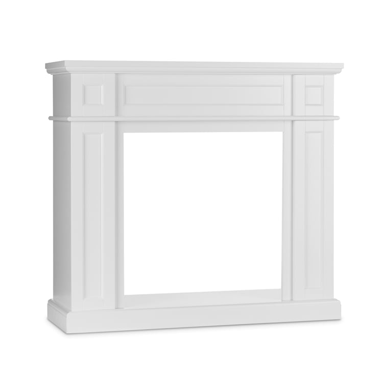 Lausanne Frame corps de cheminée + insert de cheminée Kamini MDF blanc avec insert de cheminée sans fonction chauffage