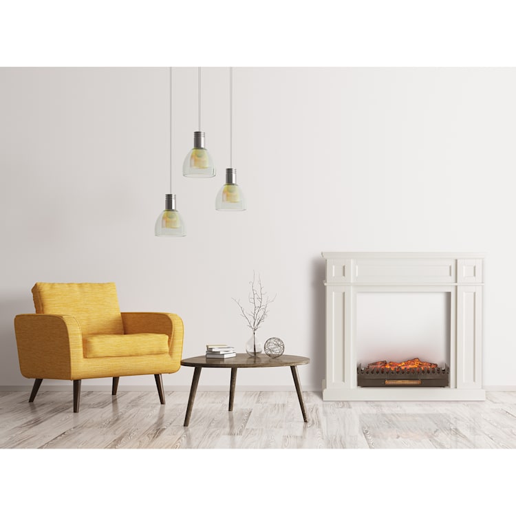 Lausanne Frame Kamingehäuse + Kamini FXL Kamineinsatz 2000W MDF klassisches Design mit großem Kamineinsatz mit Heizfunktion