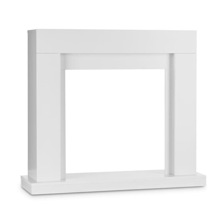 Studio Frame corps de cheminée + insert de cheminée Kamini FX MDF blanc avec insert de cheminée et fonction chauffage
