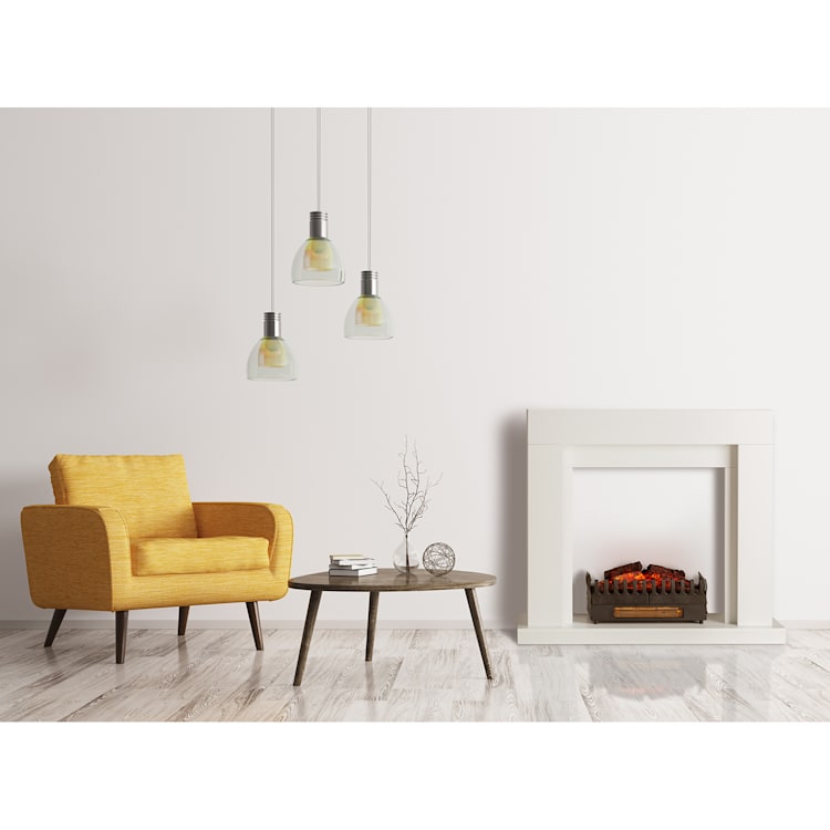 Studio Frame corps de cheminée + insert de cheminée Kamini FX MDF blanc avec insert de cheminée et fonction chauffage