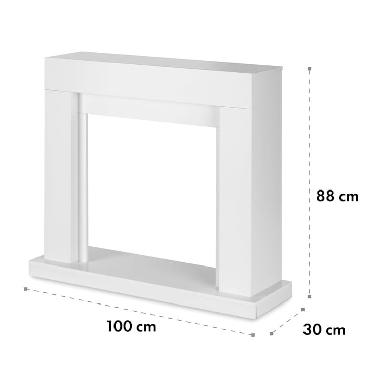 Studio Frame corps de cheminée + insert de cheminée Kamini FX MDF blanc avec insert de cheminée et fonction chauffage