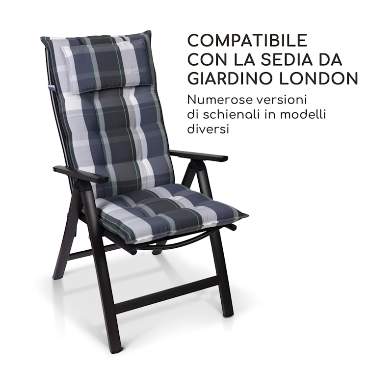 London, Sedia da Giardino, Set 2 Pz., Textilene, Alluminio, 6 Posizioni, Pieghevole 2 x Sedia | Antracite