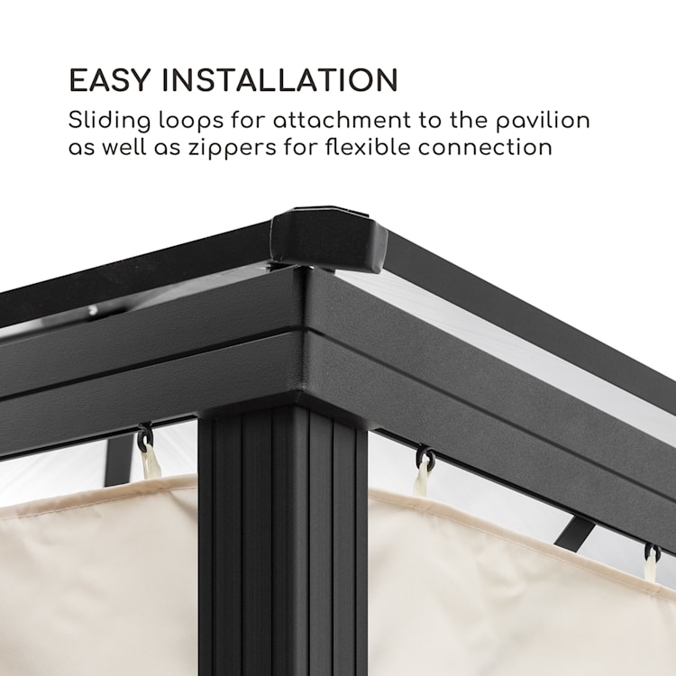 Pantheon Solid Sky Ambient zonne-energie paviljoen 3 x3 m zonne-energie verlichting Beige
