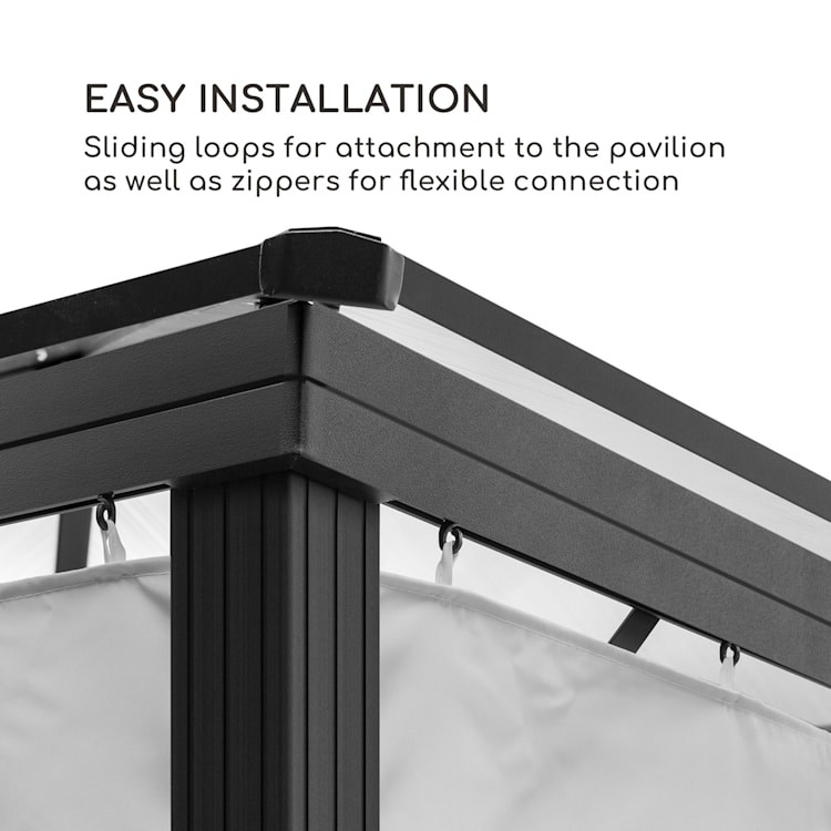 Pantheon Solid Sky Ambient zonne-energie paviljoen 3 x3 m zonne-energie verlichting Lichtgrijs