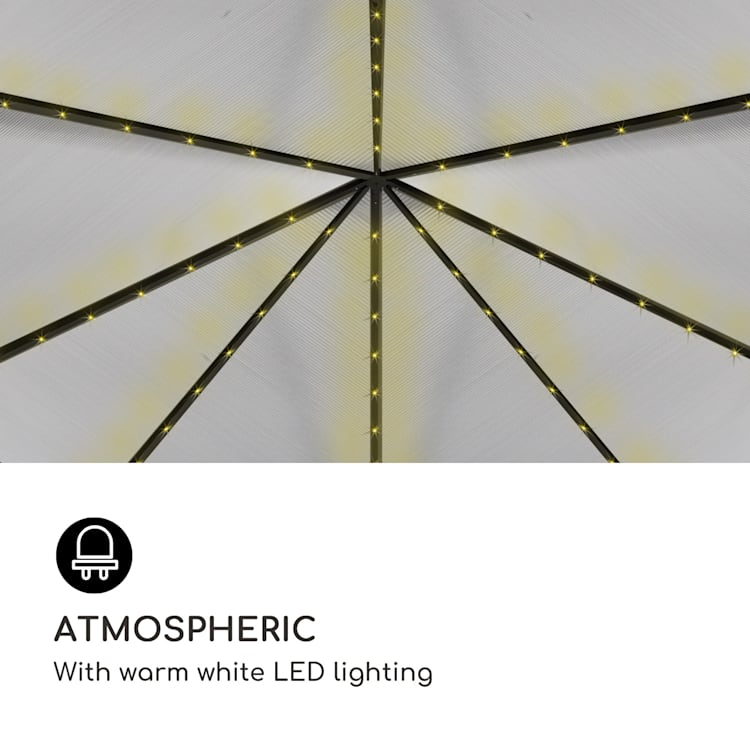 Pantheon Solid Sky Ambient zonne-energie paviljoen 3 x 3 zonne-energie verlichting Donkergrijs