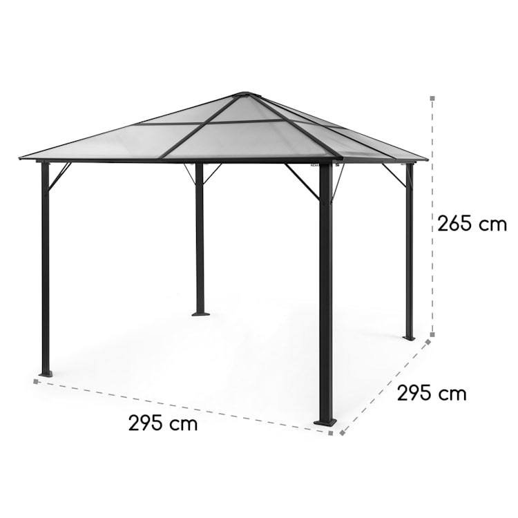Pantheon Solid Sky Ambient zonne-energie paviljoen 3 x 3 zonne-energie verlichting Donkergrijs