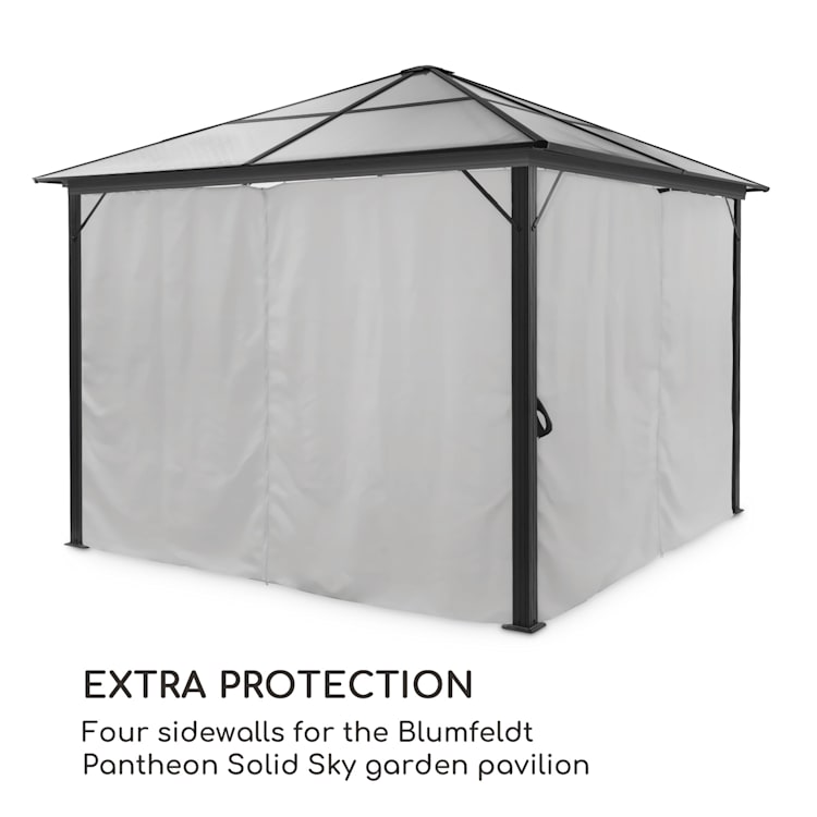 Pantheon Solid Sky Ambient zonne-energie paviljoen 3 x 3 zonne-energie verlichting Lichtgrijs