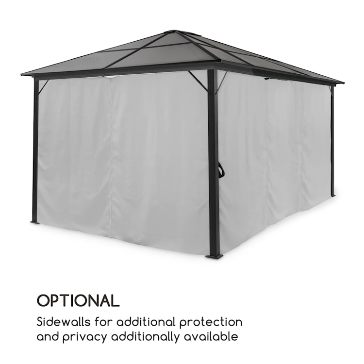 Pantheon Solid Sky Ambient zonne-energie paviljoen 3 x 4 zonne-energie verlichting Lichtgrijs