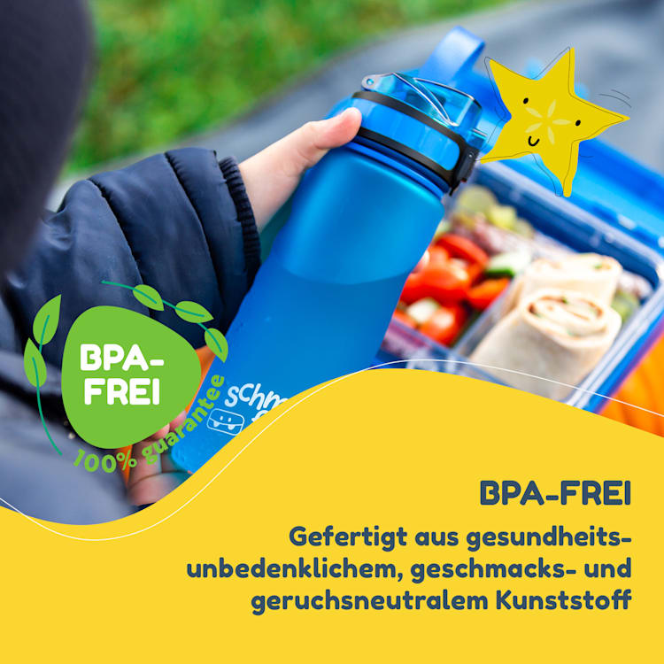 schmatzfatz Frühstücksset Lunchbox & Trinkflasche Tritan dicht BPA-frei Blau