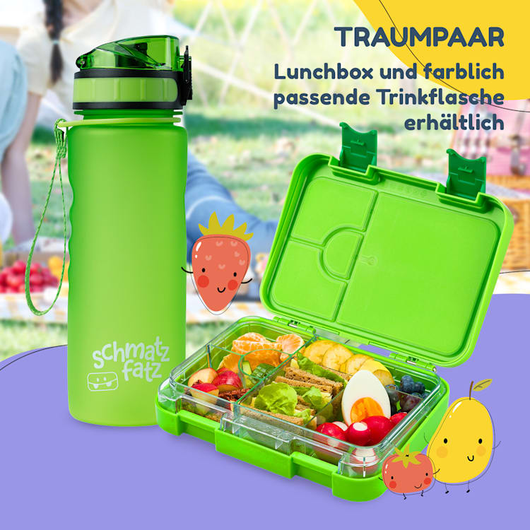 schmatzfatz Frühstücksset Lunchbox & Trinkflasche Tritan dicht BPA-frei Grün