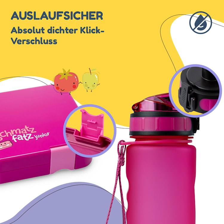schmatzfatz Frühstücksset Lunchbox & Trinkflasche Tritan dicht BPA-frei Violett
