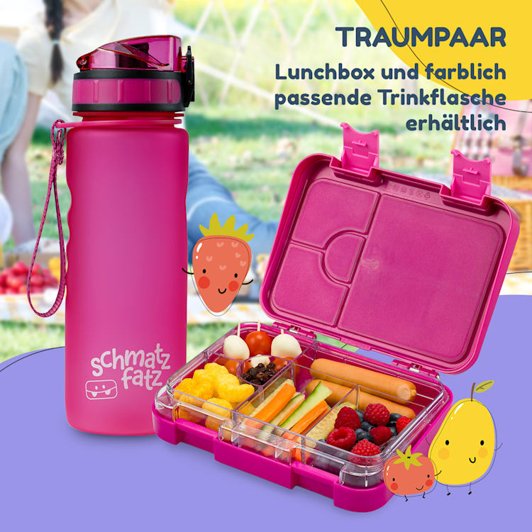 schmatzfatz Frühstücksset Lunchbox & Trinkflasche Tritan dicht BPA-frei Violett