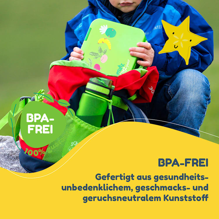 schmatzfatz Frühstücksset Lunchbox & Trinkflasche Tritan dicht BPA-frei Green Fruit