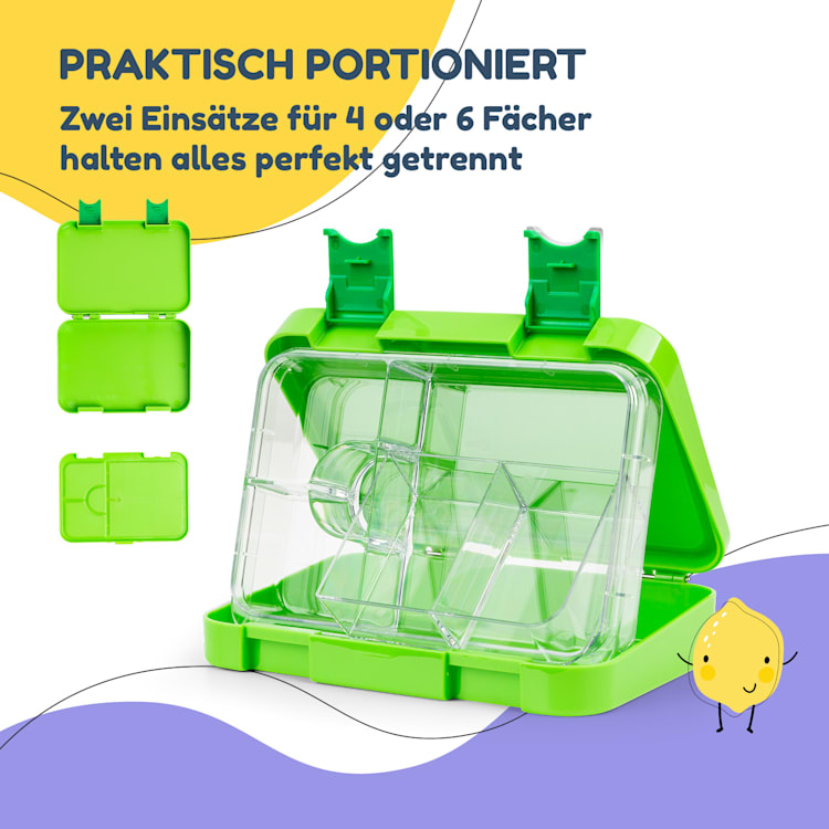 schmatzfatz Frühstücksset Lunchbox & Trinkflasche Tritan dicht BPA-frei Green Fruit