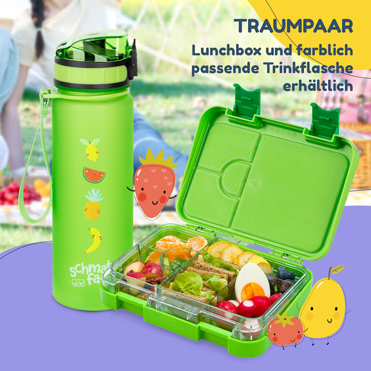 schmatzfatz Frühstücksset Lunchbox & Trinkflasche Tritan dicht BPA-frei Green Fruit