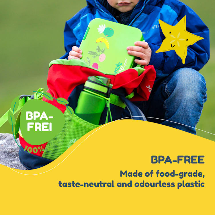 Reggeliző szett, uzsonnás doboz és ivópalack, Tritan, szoros zárórendszer, BPA-mentes Green Fruit