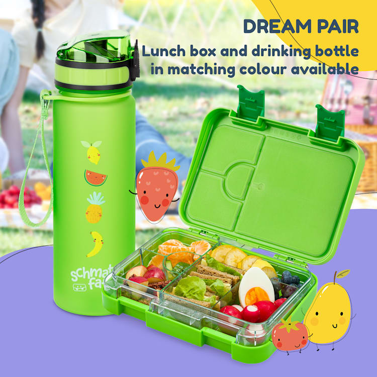 Reggeliző szett, uzsonnás doboz és ivópalack, Tritan, szoros zárórendszer, BPA-mentes Green Fruit
