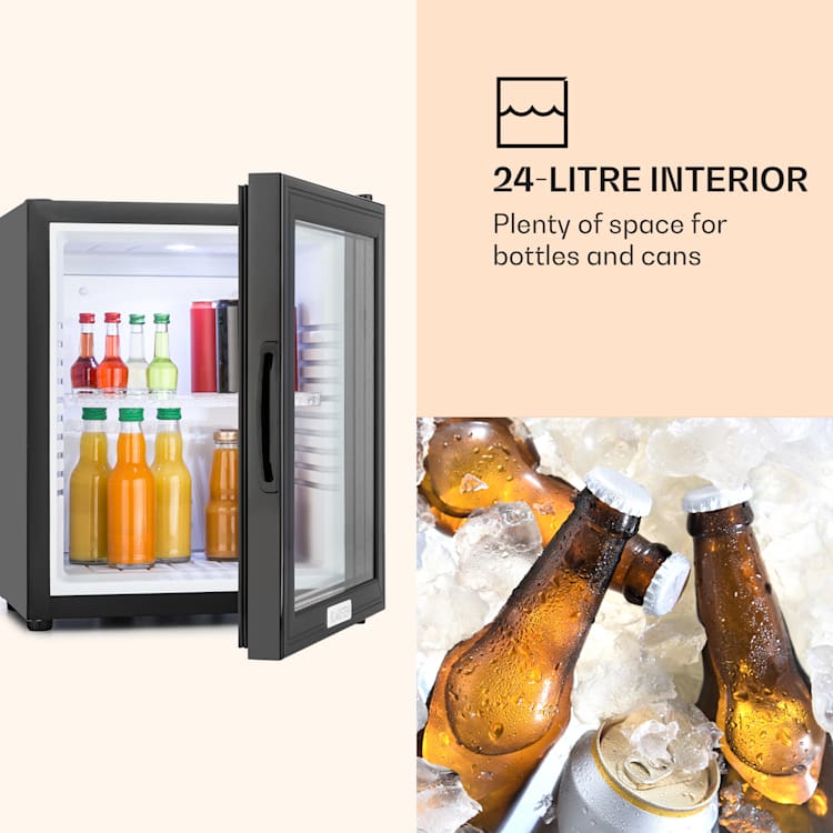 MKS-12 Minibar 24 Litres Class E Black Glass 0dB