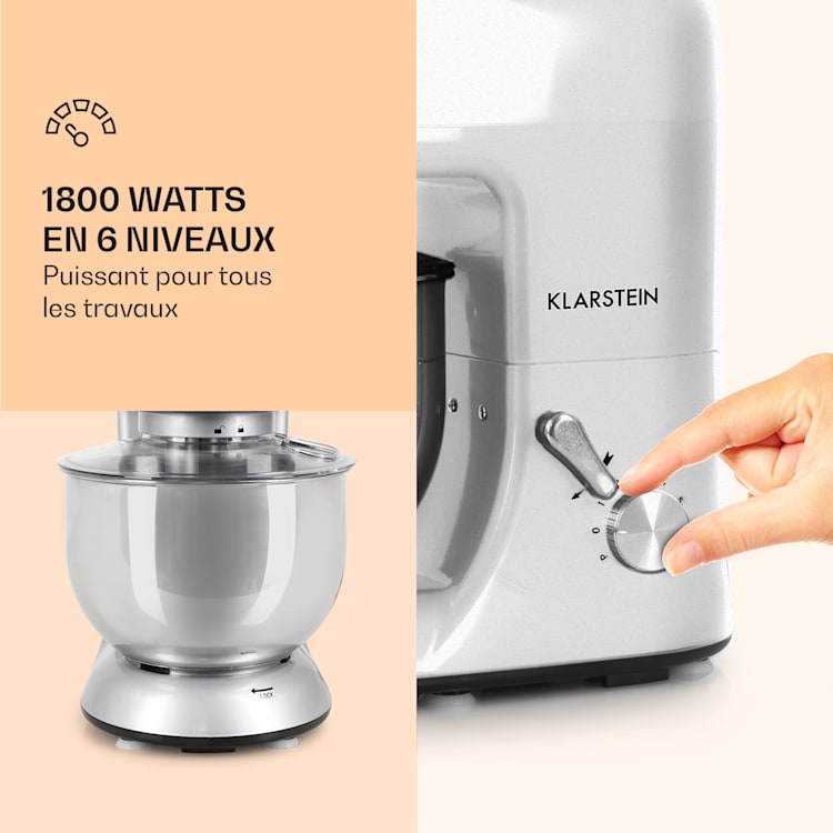 Lucia keukenmachine 3-in-1 2000 w / 2,7 ps 5 ltr roestvrij staal BPA-vrij Grijs