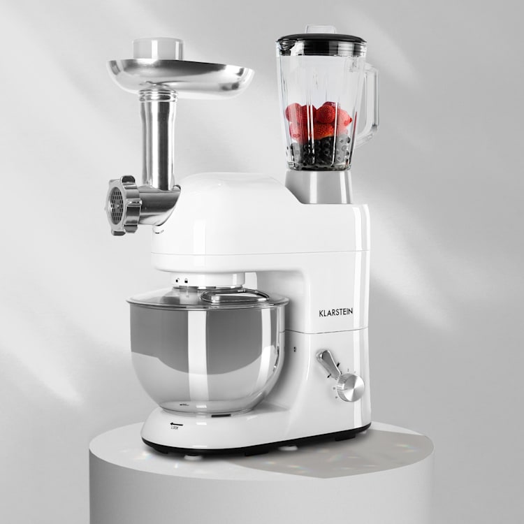 Lucia Robot ménager 3-en-1 2000 W / 2,7 ch 5 l Acier inoxydable sans BPA Blanc
